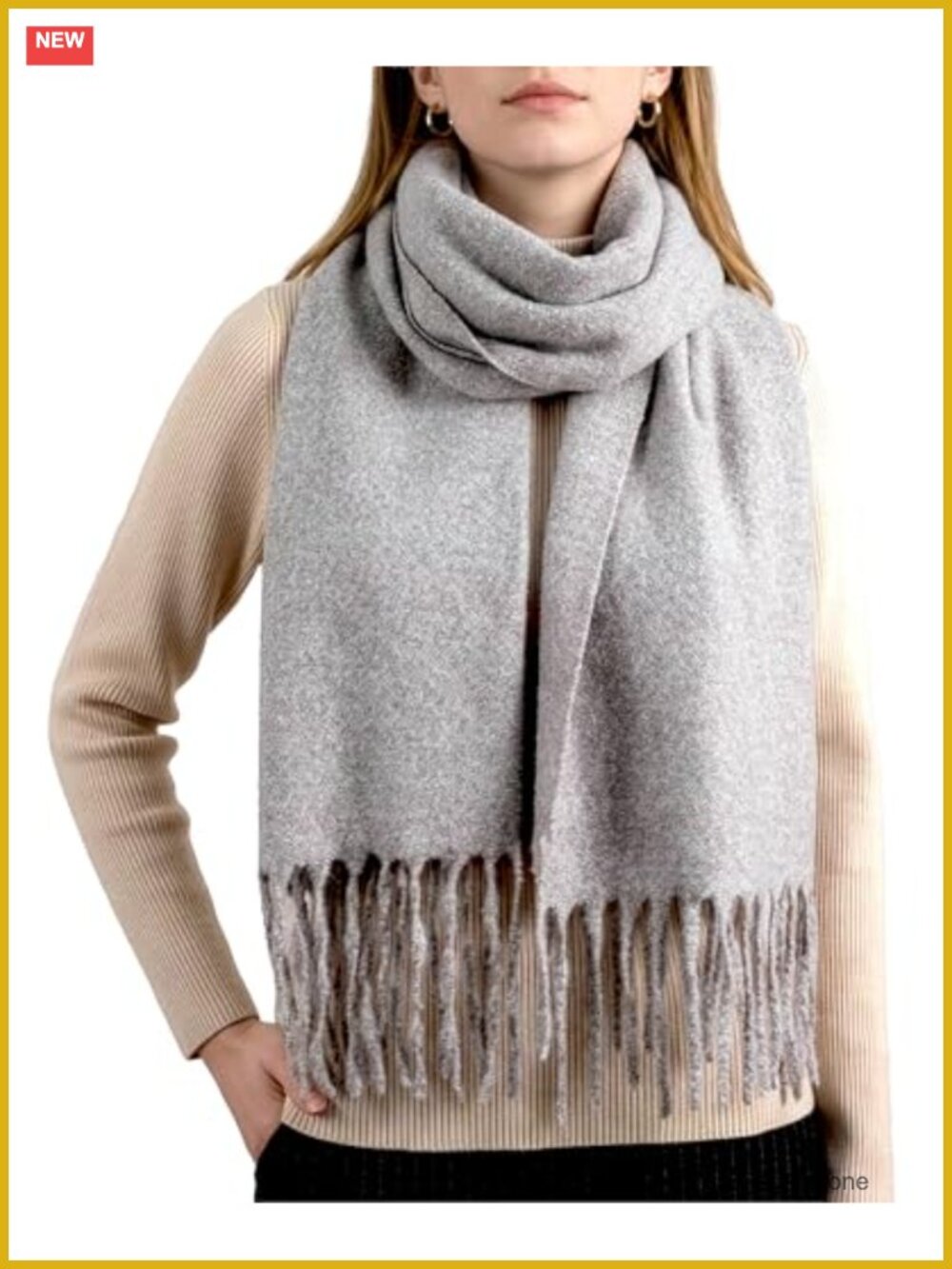 Thick Cashmere-Feel Winter Scarf Shawl Wrap Oversized Pashmina 84" Long